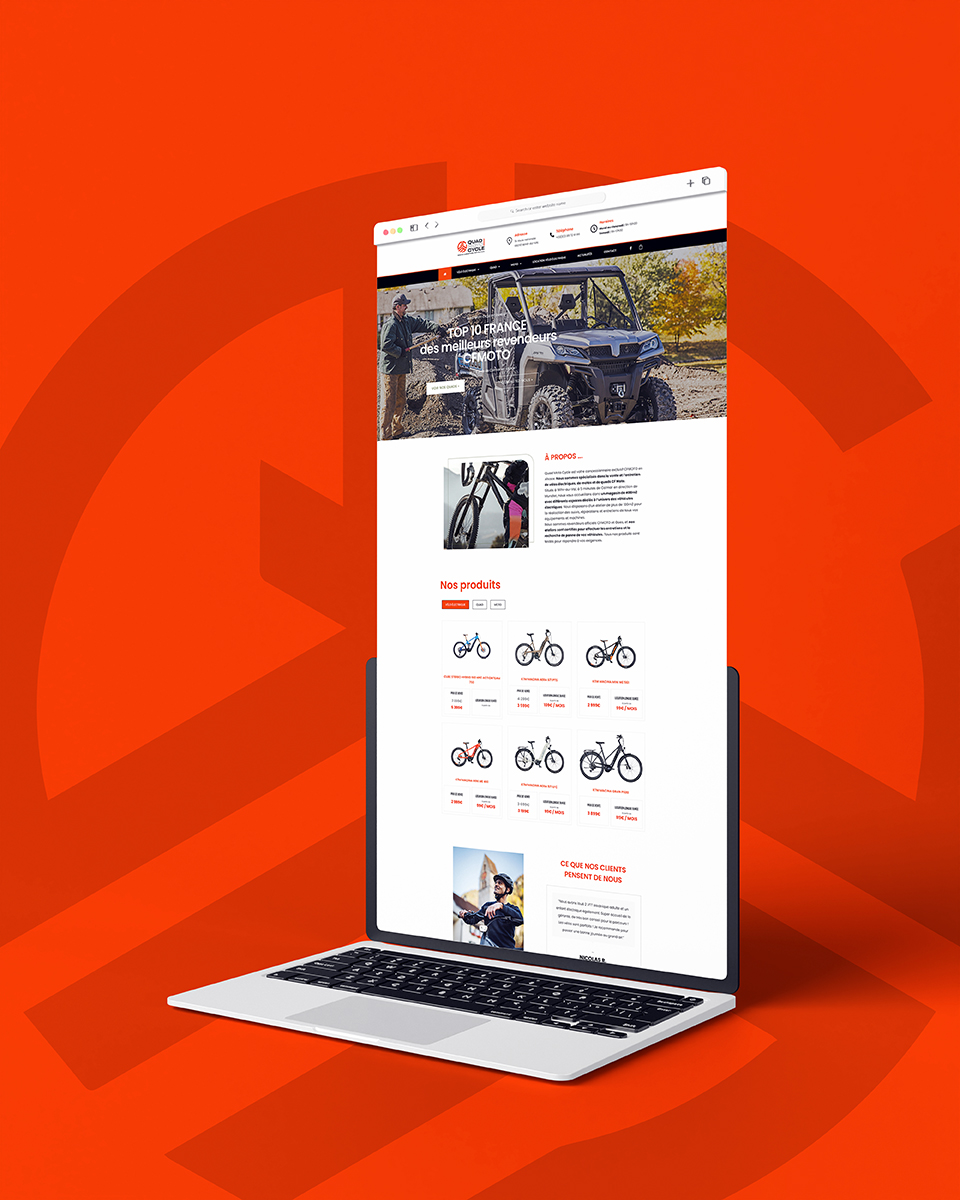 Création de site catalogue Quad moto Cycle